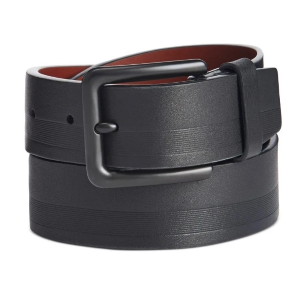 🧿NWT ORIGINAL PENGUIN Full Grain Cowhide Leather Black Dress Belt🧿#PENGUIN